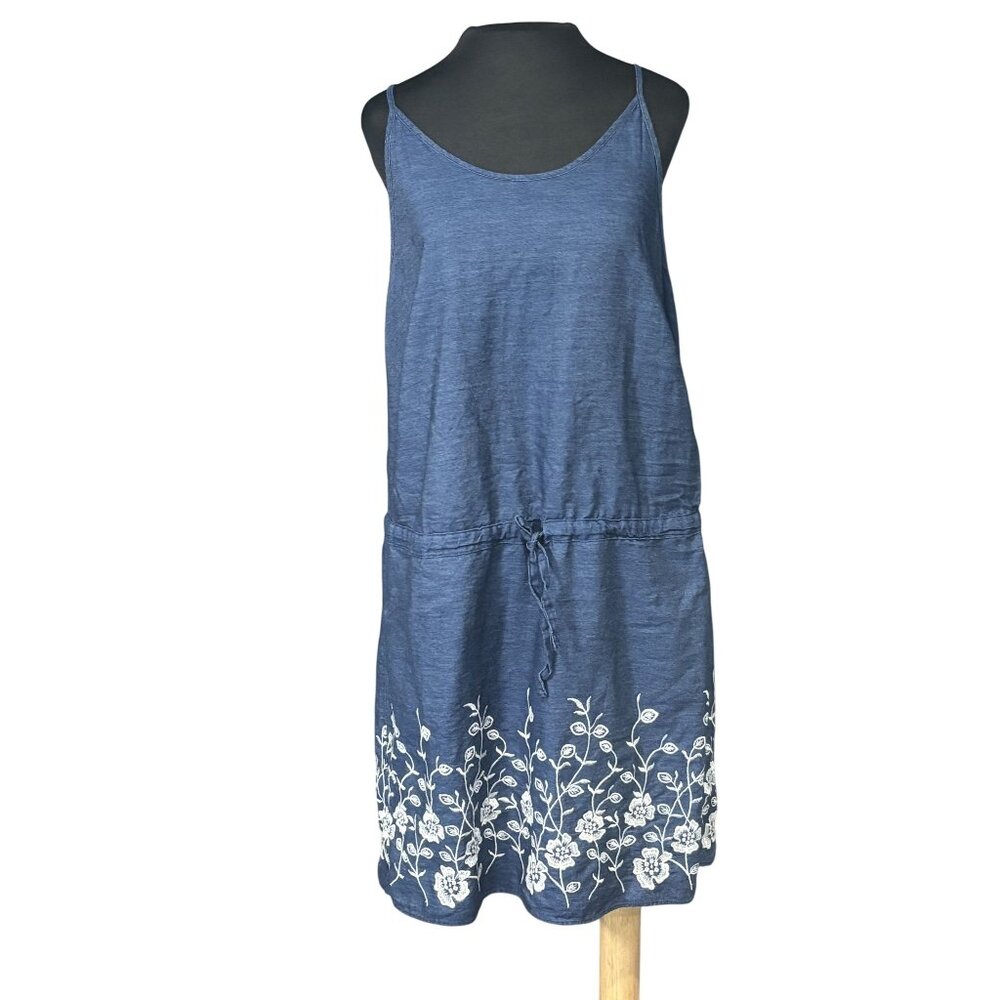 Westport Dress With Floral Embroidery Drawstring Waist & Tie Back Petite L